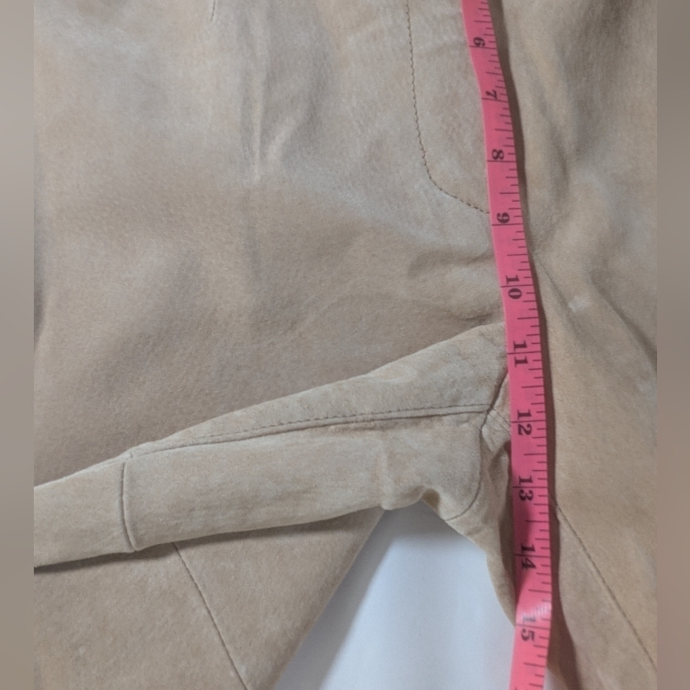 Massini Women's Tan Genuine Suede Leather Pants Size 10 - Picture 11 of 14